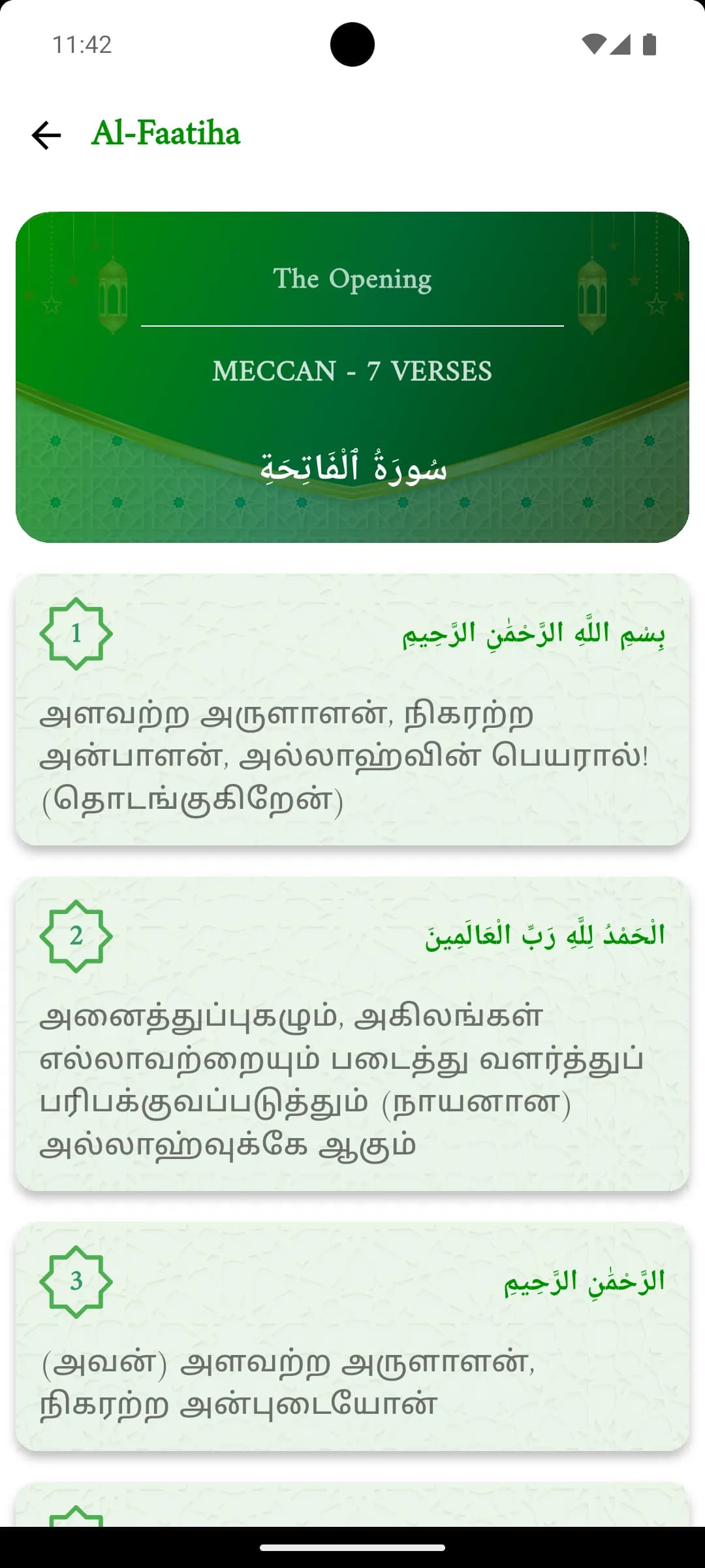 Al-Quran Multilingual App - Multilingual Surah View