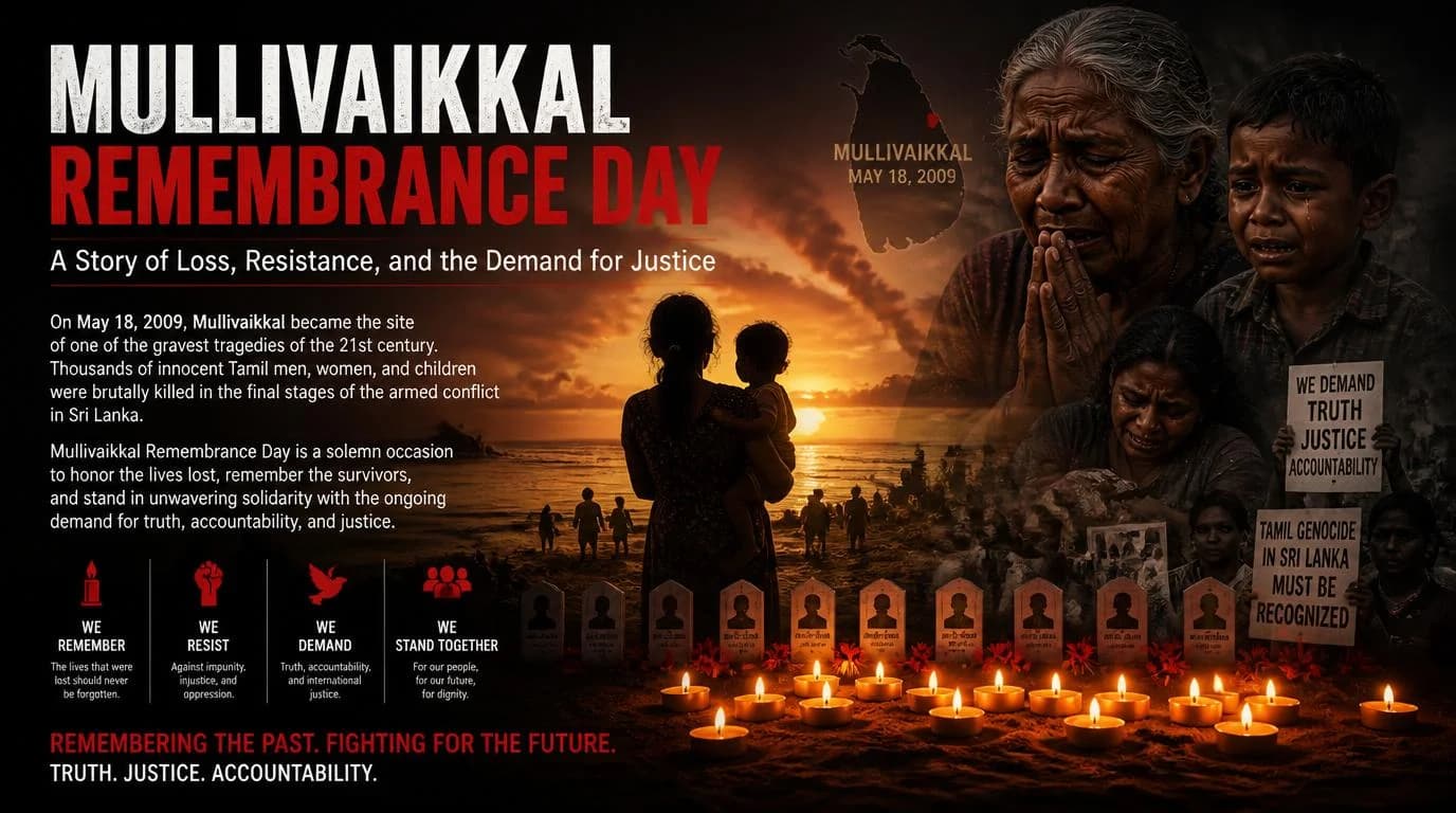 Mullivaikkal Remembrance Day: A Story of Loss, Resistance, and the Demand for Justice