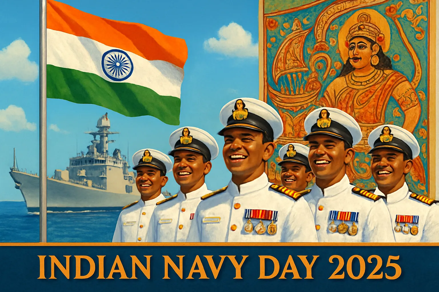 Indian Navy Day 2025: Celebrating Tamil Naval Heritage and India's Maritime Glory Indian Navy ships at sea representing maritime strength and heritage